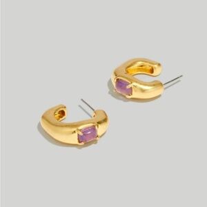 NWT Madewell Amethyst Small Hoop Earrings